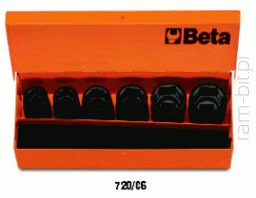 BETA 720/C6 Komplet 6 nasadek udarowych w pudełku metalowym 1/2"