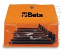 BETA 97RTX/B8 Komplet 8 kluczy trzpieniowych kątowych, profil Tamper Ressistant Torx