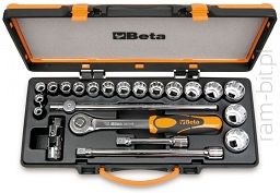 BETA 920AS/C17X Komplet 17 Nasadek calowych dwunastokątnych z akcesoriami 1/2''