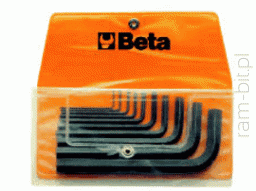 BETA 96N/B10 Komplet kluczy trzpieniowych kątowych, czarnych - w etui