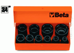 BETA 728/C10  Komplet 10 nasadek w pudełku metalowym 3/4"